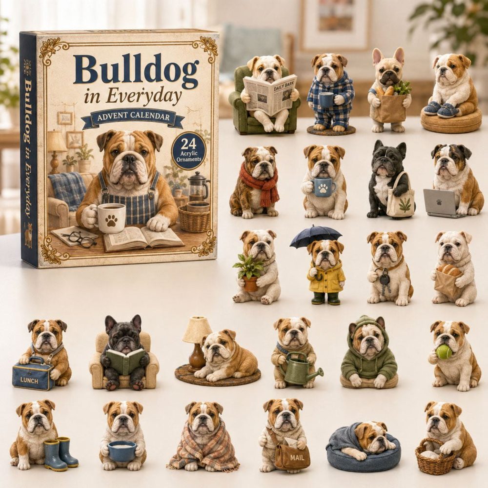 2026 Everyday Bulldog Advent Calendar — 24-Day Daily Moments Countdown With Acrylic Charms, Perfect Gift For Dog Owners & Collectors