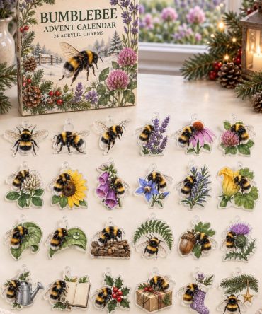 Bumblebee Charm Countdown — 24-Day Acrylic Charm Advent Set For Bee Lovers, Cute Hive Gifts & Holiday Decor