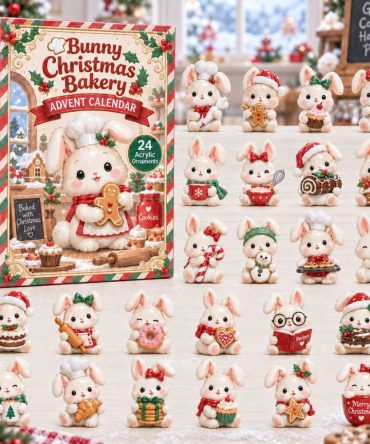 Bunny Christmas Bakery Limited Edition Countdown 2026 — 24-Day Advent With Acrylic Charms, Festive Holiday Gift For Families