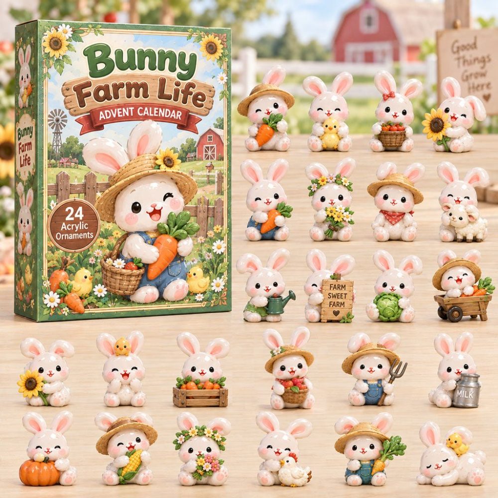 Bunny Farm Life Limited Edition Countdown 2026 — 24-Day Collectible Advent With Acrylic Bunny Charms, Perfect Holiday Gift