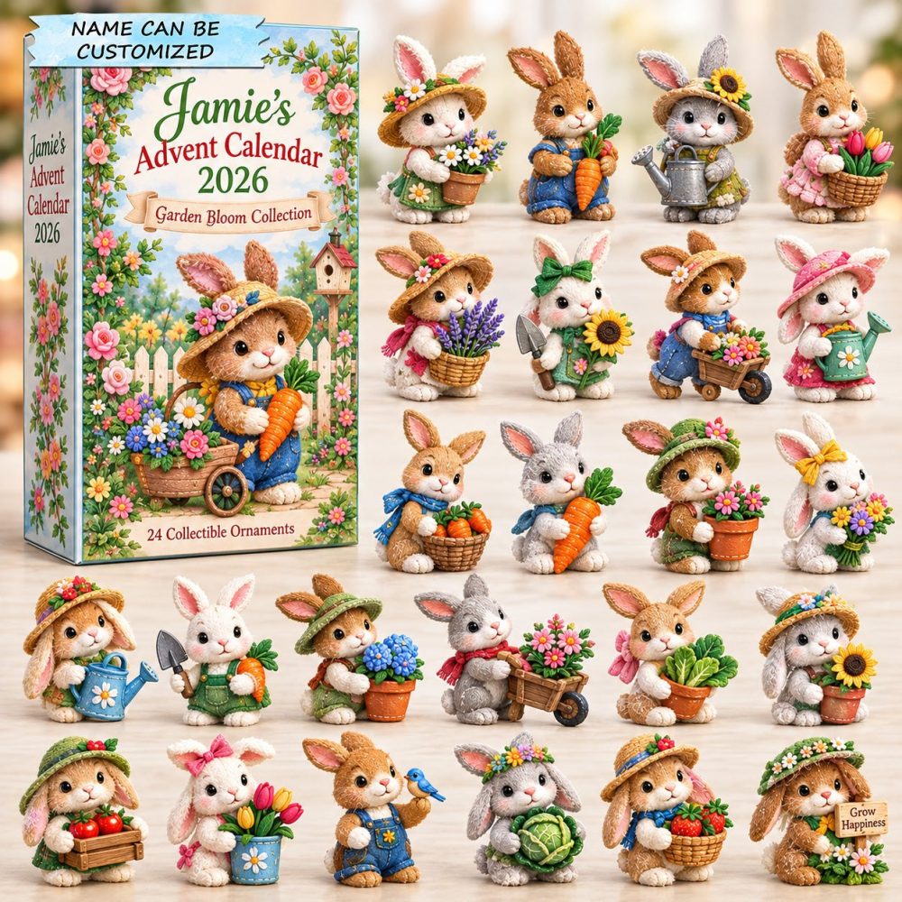 Bunny Garden Bloom Advent Calendar 2026 - 24-Day Springtime Countdown With Floral Acrylic Bunny Charms, Family Favorite