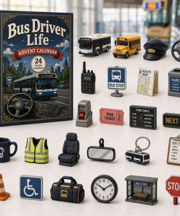 Limited Edition Bus Driver Christmas Charm Countdown - 24 Acrylic Charms Holiday Advent Calendar Gift 2026