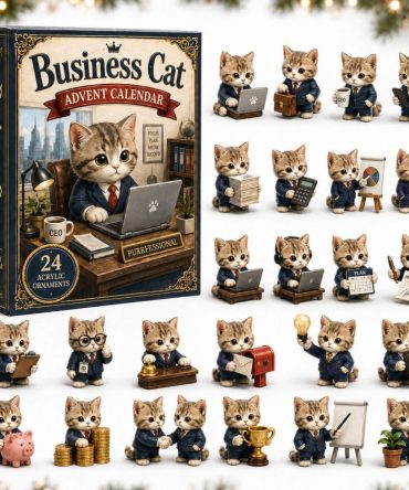 Limited Edition 2026 Business Cat Countdown - 24-Day Acrylic Charm Advent Calendar, Perfect Gift For Cat Lovers