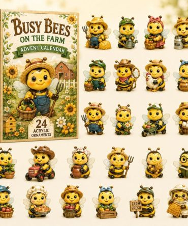 Busy Bees 24-Day Pollinator Countdown Calendar 2026 — Acrylic Bee Charms, Eco-Friendly Gift For Gardeners & Nature Fans