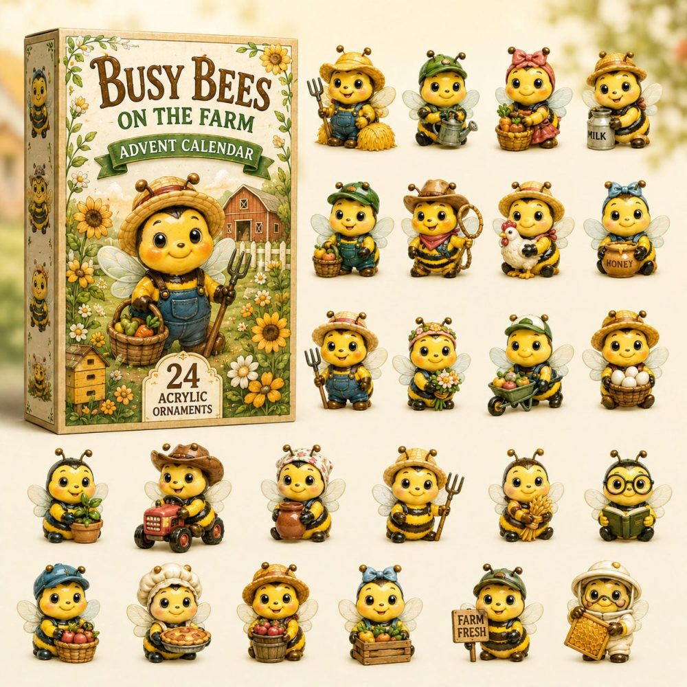 Busy Bees 24-Day Pollinator Countdown Calendar 2026 — Acrylic Bee Charms, Eco-Friendly Gift For Gardeners & Nature Fans