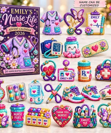 Butterfly Nurse Holiday Countdown 2026 — 24-Day Advent Calendar With Acrylic Charms, Gift For Nurses