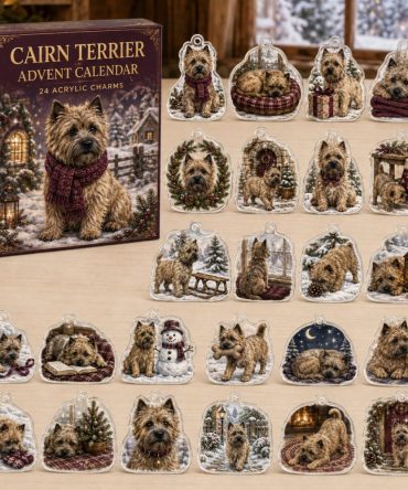 Deluxe Cairn Terrier Holiday Countdown Calendar - 24 Acrylic Dog Charms, Festive Boxes, Perfect Gift For Terrier Lovers