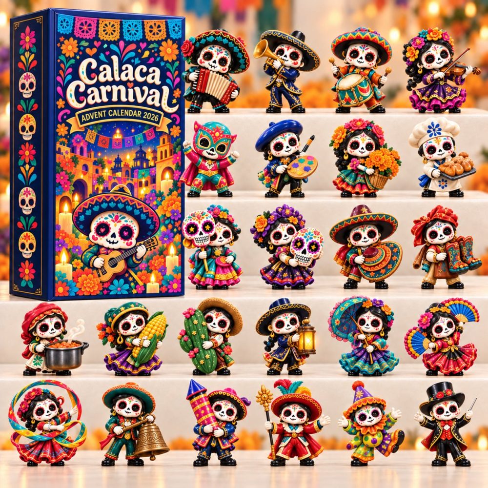 Calaca Carnival 2026 Festive Advent - 24-Day Sugar Skull Countdown With Acrylic Charms & Collectible Ornaments