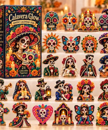 Calavera Glow Advent Calendar 2026 - 24-Day Glow-In-The-Dark Calavera Countdown With Acrylic Charms, Festive Decor