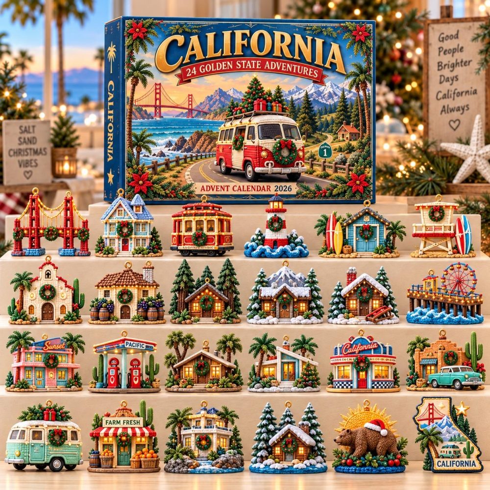 California Adventure 24-Day Holiday Advent Calendar With Acrylic Charms — 2026 West Coast Countdown & Travel-Themed Gift