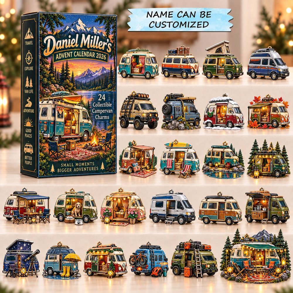 2026 Campervan Adventure Advent Calendar - 24-Day Roadtrip Countdown With Acrylic Charms, Vanlife Icons & Travel-Ready Gift Box