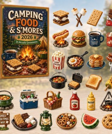 Camping Food & S'Mores 24-Day Camper Countdown Calendar 2026 — Acrylic Food Charms, Delicious Gift For Outdoor Foodies