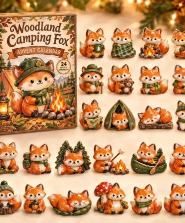 Camping Fox 24-Day Wilderness Countdown Calendar 2026 — Acrylic Fox Charms, Rustic Gift For Nature & Hiker Fans