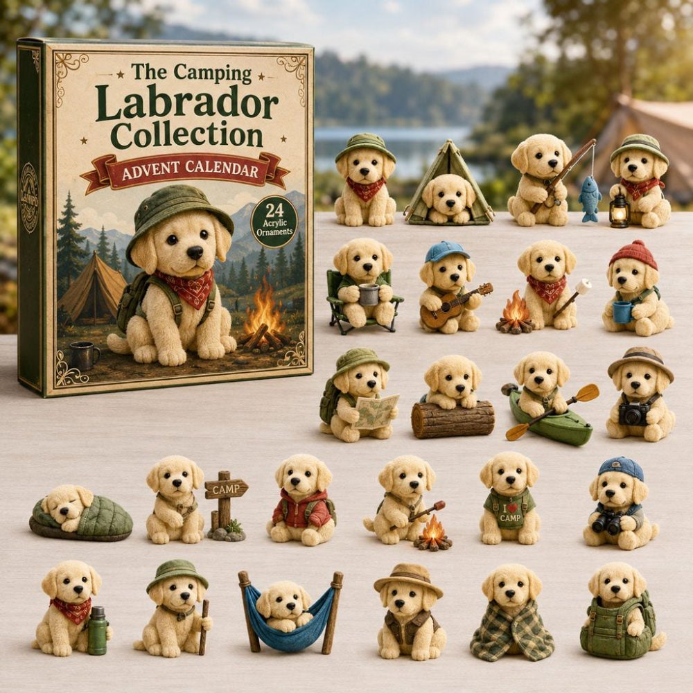 Camping Labrador 24-Day Adventure Countdown Calendar 2026 — Acrylic Dog Charms, Perfect Gift For Dog & Camping Enthusiasts