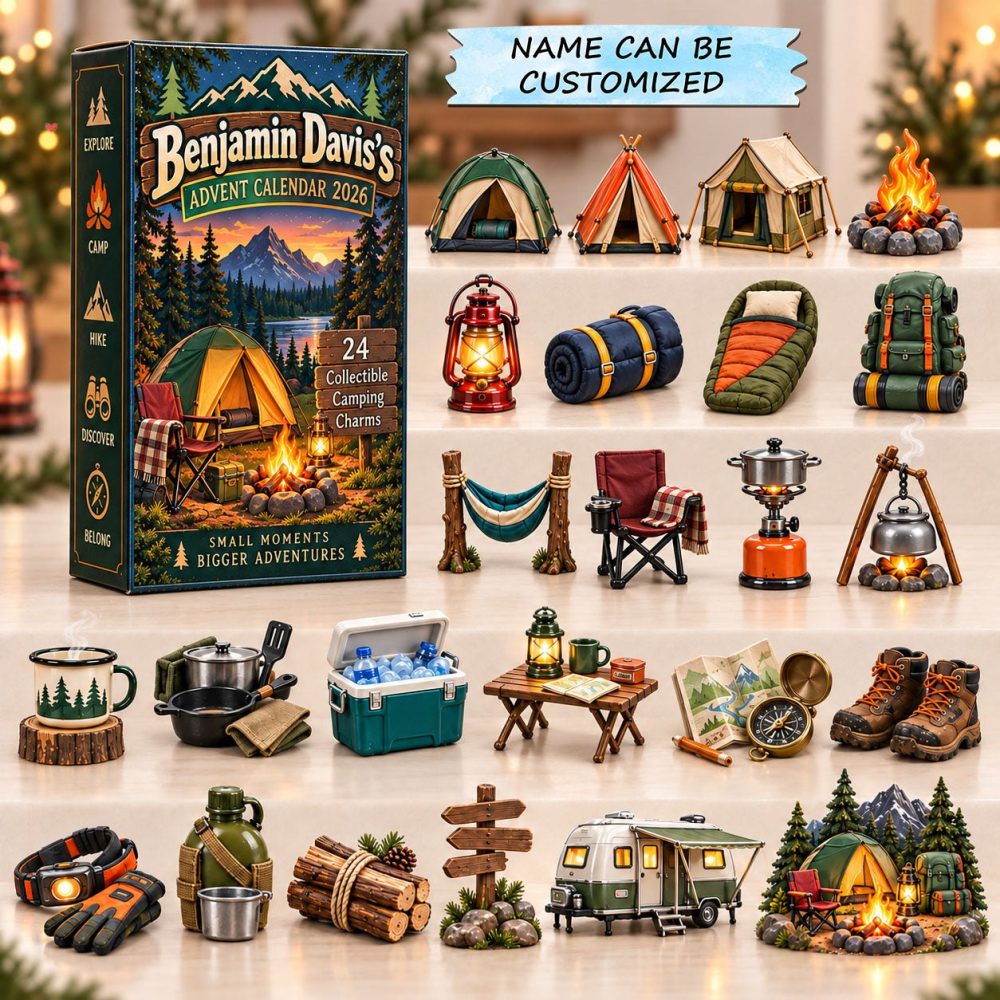 2026 Camping Life Advent Calendar - 24-Day Outdoor Adventure Countdown With Acrylic Charms, Trail & Camp-Themed Collectibles