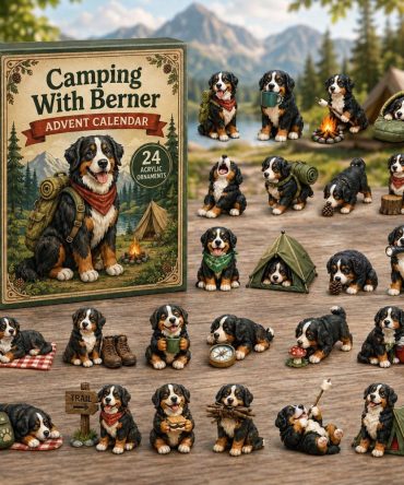 Camping With Berner Adventure Advent Calendar 2026 — 24-Day Acrylic Charms, Outdoor Bernese Mountain Dog Gift Set