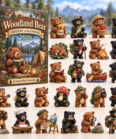 Camping Woodland Bear 2026 Advent Calendar - 24 Acrylic Charms, Rustic Camp-Themed Ornaments & Family Holiday Countdown Gift