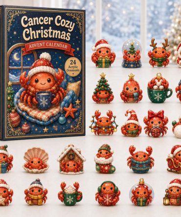 Cancer Cozy Christmas Advent Calendar 2026 — 24-Day Acrylic Charm Countdown, Warm Zodiac-Themed Holiday Present For Cancer Sign