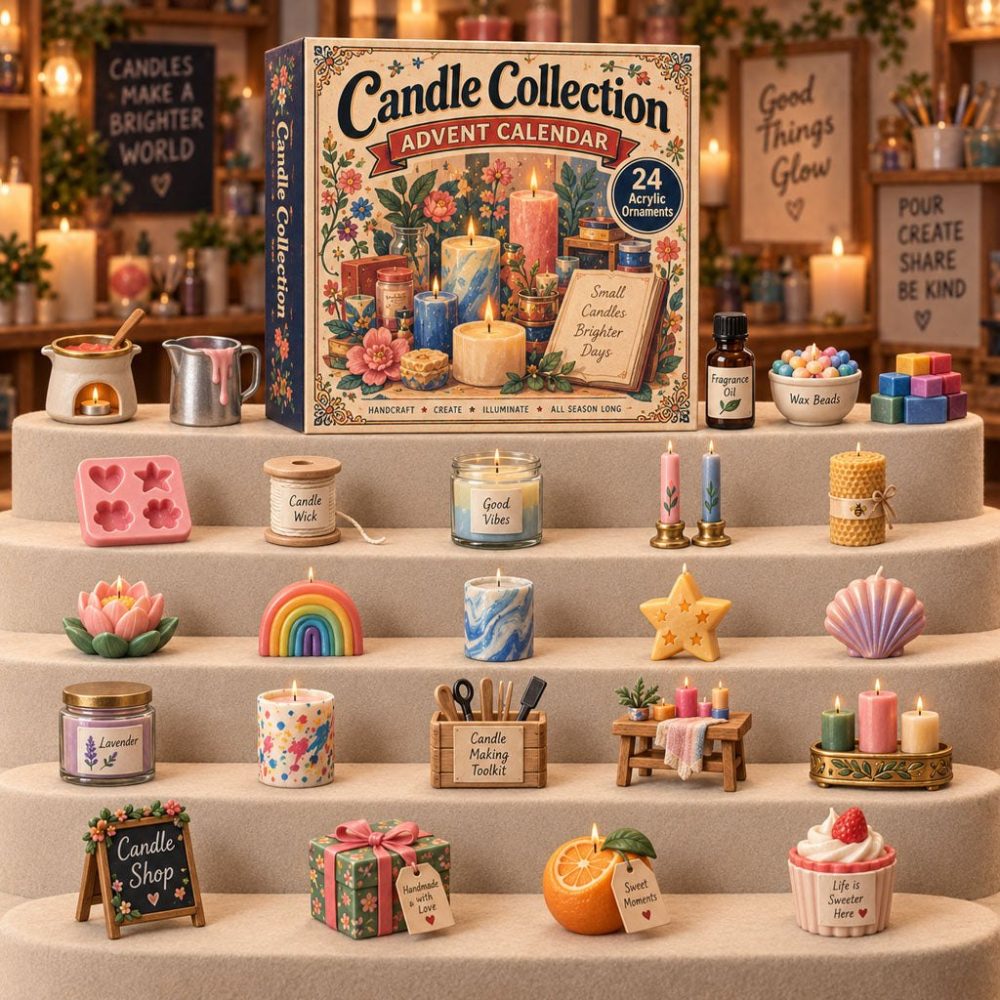 Candle Collection Countdown — 24 Scent & Candle-Themed Acrylic Charms, 2026 Advent Calendar Gift For Candle Lovers & Home Decor