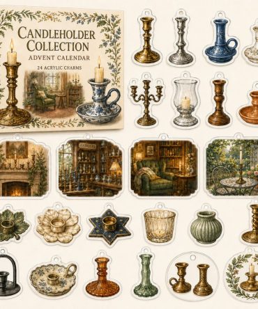 2026 Candleholder Collecting Advent Calendar - 24 Day Countdown With 24 Acrylic Charms , Decorative Holiday Gift