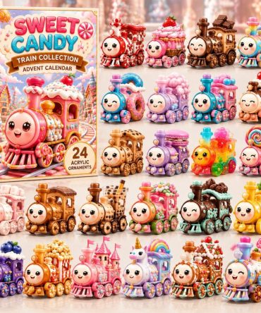 Candy Train 2026 Advent Calendar - 24-Day Countdown With Colorful Acrylic Charms, Holiday Treat Display