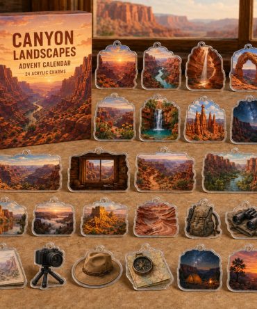 24-Day Canyon Landscape Charm Countdown — Acrylic Desert & Canyon Miniature Charms Advent Set, Outdoor Lover Gift & Decor