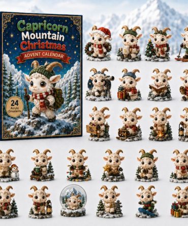 Capricorn Mountain Holiday Advent Calendar 2026 — 24-Day Acrylic Charm Countdown Featuring Zodiac Capricorn, Mountain-Themed Keepsakes