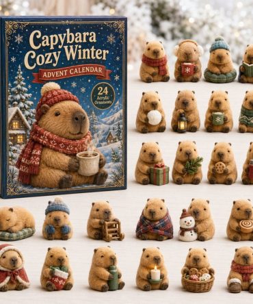 Capybara Cozy Winter 2026 Advent Calendar — 24 Warm Acrylic Charms, Snowy Holiday Countdown, Cute Winter Gift For Animal & Cozy Lovers