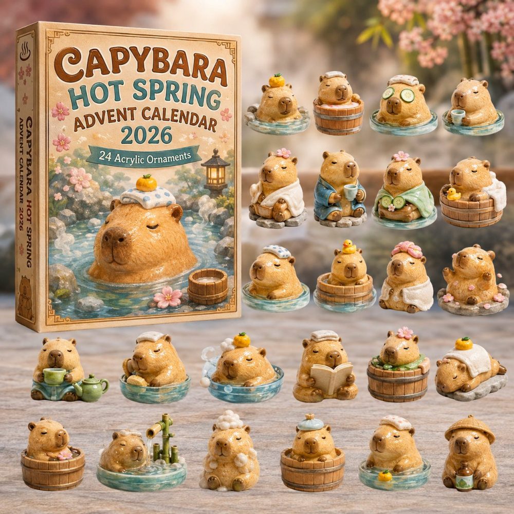 Capybara Hot Spring Holiday Countdown 2026 — 24-Day Acrylic Charm Collection, Relaxing Animal-Themed Advent Gift
