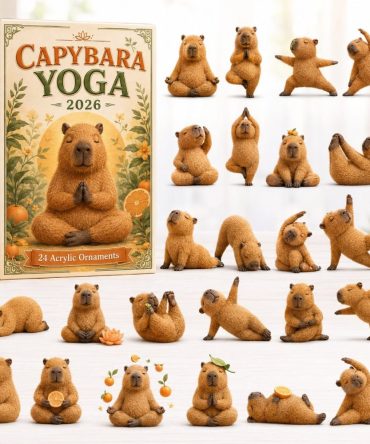 Capybara Yoga Advent Calendar 2026 — 24-Day Acrylic Charm Countdown, Relaxing Capybara-Themed Holiday Gift For Animal & Yoga Fans