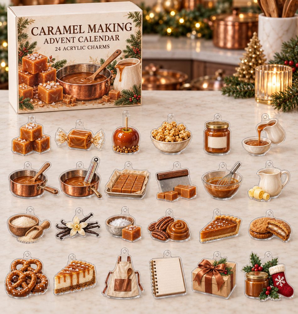 24-Day Caramel Making Countdown Calendar With 24 Themed Acrylic Charms — Sweet Diy Holiday Gift For Baking Lovers 2026