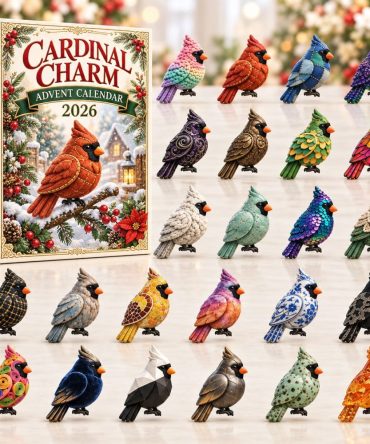 Cardinal Charm Holiday Advent Calendar - 24-Day Acrylic Charms, Red Bird Keepsake & Holiday Countdown For Nature Lovers