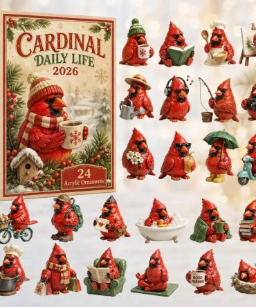 2026 Cardinal Daily Life Advent Calendar - 24-Day Acrylic Charms, Everyday Bird Scenes Countdown, Gift For Nature Lovers