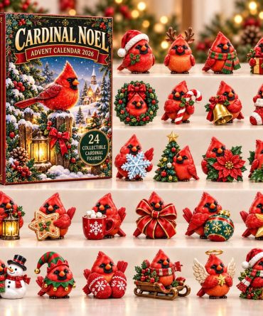 Cardinal Noel 24-Day Festive Advent Calendar With Acrylic Charms - Red Bird Christmas Countdown Decor 2026