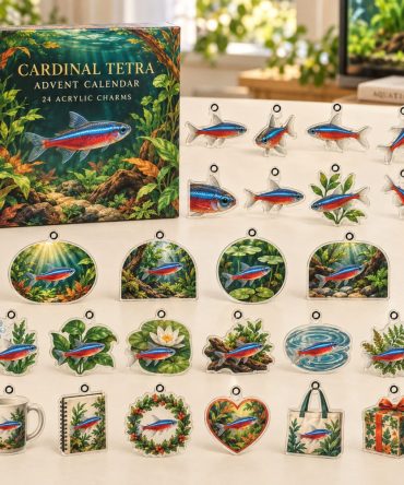 Cardinal Tetra Countdown Calendar — 24 Vibrant Acrylic Charms For Nano Tank Fans , Holiday Gift & Collectible Set