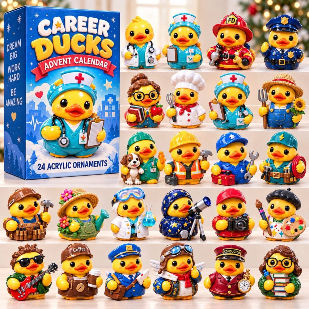 Career Duckies 24-Day Novelty Advent Calendar With Acrylic Charms - Rubber Duck Career Collection Gift 2026
