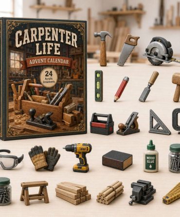 Carpenter Life 2026 Countdown - 24-Day Acrylic Charm Advent Calendar For Woodworkers, Tool-Themed Daily Surprises & Gift Idea