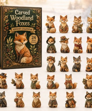 Carved Woodland Fox 2026 Wooden Advent Calendar — 24 Hand-Carved Charms, Rustic Christmas Countdown Gift For Nature & Animal Lovers