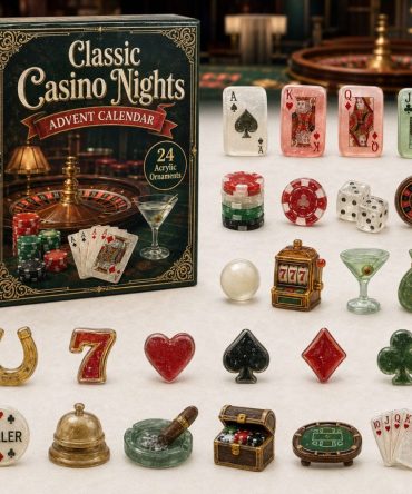 Poker Night 24-Day Holiday Countdown Calendar 2026, Acrylic Casino Charms — Perfect Gift For Poker Fans & Game Nights