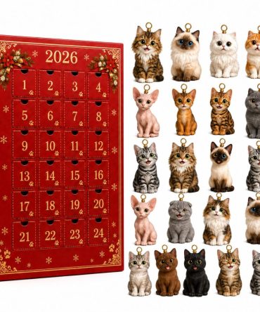 Cat Lover Holiday Countdown - 24-Day Acrylic Charm Advent Calendar With Cat Ornaments, Cute Christmas Gift 2026