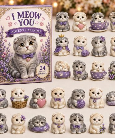 Cat Companions 24‑Day Advent Calendar 2026 — Adorable Cat Companion Acrylic Charm Set With 24 Collectible Kitty Ornaments, Gift-Worthy