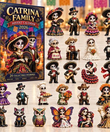 Catrina Family Día De Muertos Keepsake Calendar 2026 — 24-Day Family-Themed Countdown With Decorative Acrylic Charms
