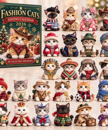 Cats Around The World 24-Day Advent Calendar With Acrylic Charms - International Cat Art Holiday Countdown 2026