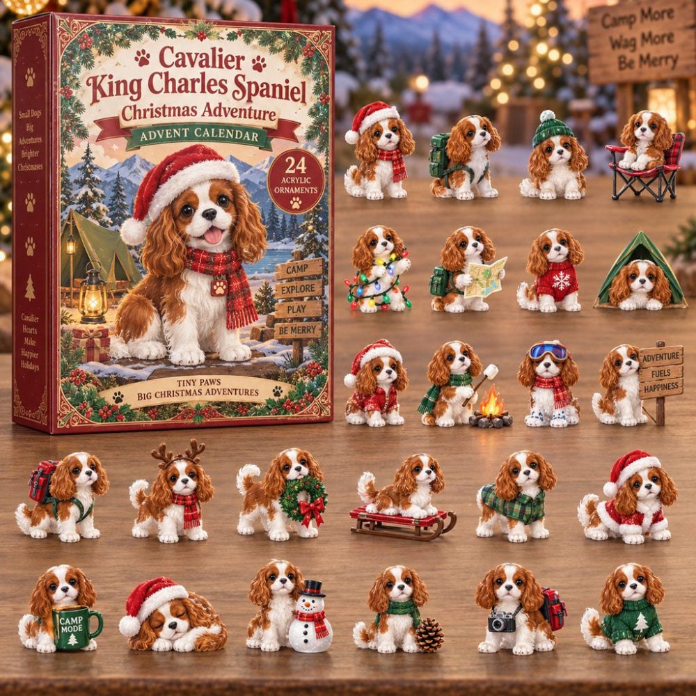 Cavalier Christmas Adventure 2026 — 24-Day Acrylic Charm Countdown For Festive Dogs, Stocking Stuffer & Gift Idea