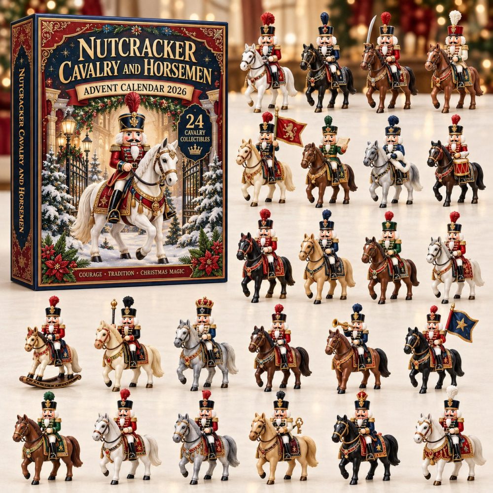Cavalry Nutcracker Advent Calendar 2026 - 24-Day Military Nutcracker Countdown With Collectible Acrylic Charms, Holiday Keepsake