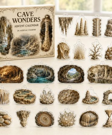 24-Day Acrylic Charm Countdown Showcasing Cave Formations — Geological Mini-Charms For Collectors, Educators & Nature Lovers
