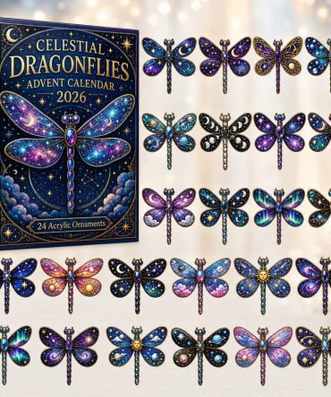 2026 Celestial Dragonflies Advent Calendar — 24-Day Cosmic Holiday Countdown With Acrylic Charms, Elegant Nature-Inspired Gift & Decor