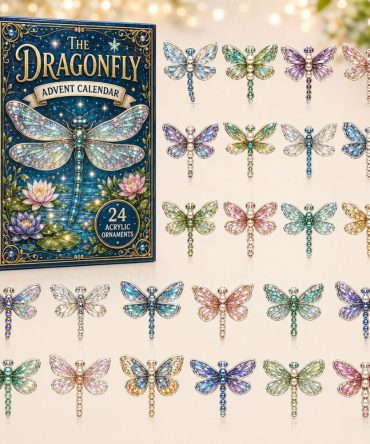 Celestial Dragonfly 24‑Day Advent Calendar 2026 — Ethereal Dragonfly & Moon Acrylic Charms, 24-Piece Holiday Countdown For Nature Lovers