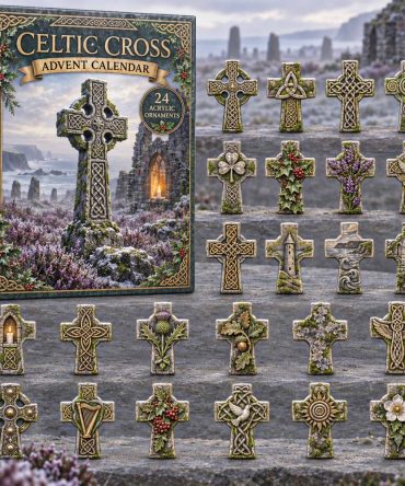 Celtic Cross Advent Calendar 2026 – 24-Day Faith-Based Countdown With Acrylic Charms, Religious Christmas Display