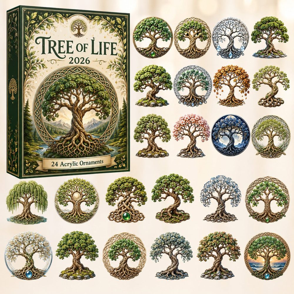 Celtic Tree Of Life 24-Day Christmas Countdown Calendar 2026 — Intricate Acrylic Charms, Spiritual & Keepsake Gift